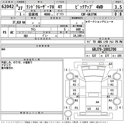 Toyota LAND CRUISER  с аукциона в Японии