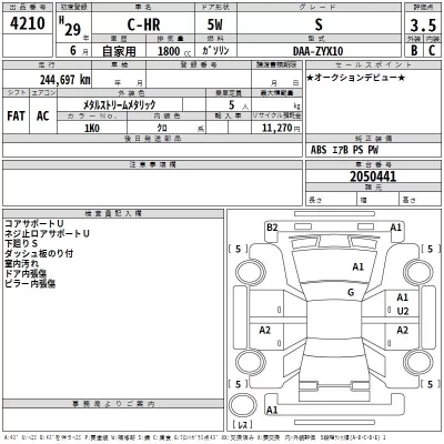 Toyota C-HR  с аукциона в Японии