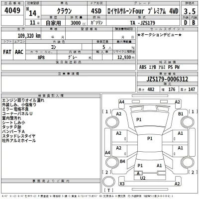 Toyota CROWN  с аукциона в Японии