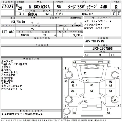 Honda N BOX  с аукциона в Японии