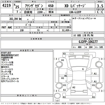 Mazda ATENZA SEDAN  с аукциона в Японии