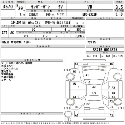 Subaru SAMBAR  с аукциона в Японии