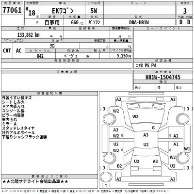 Mitsubishi EK WAGON  с аукциона в Японии