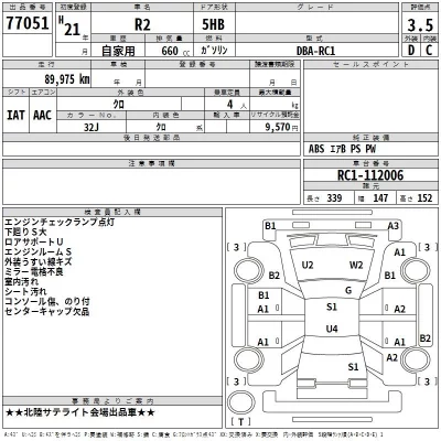 Subaru R2  с аукциона в Японии