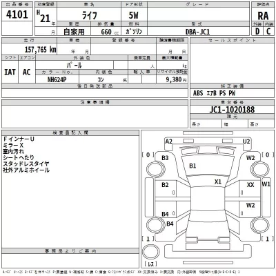 Honda LIFE  с аукциона в Японии