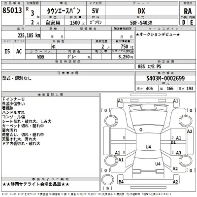 Toyota TOWN ACE VAN  с аукциона в Японии