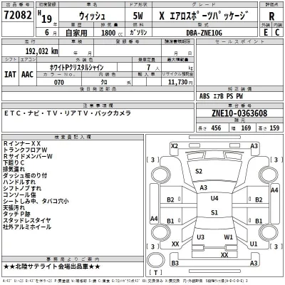 Toyota WISH  с аукциона в Японии