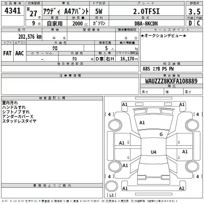 Audi A4  с аукциона в Японии
