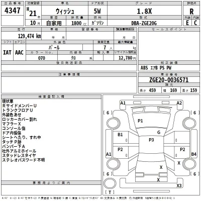 Toyota WISH  с аукциона в Японии