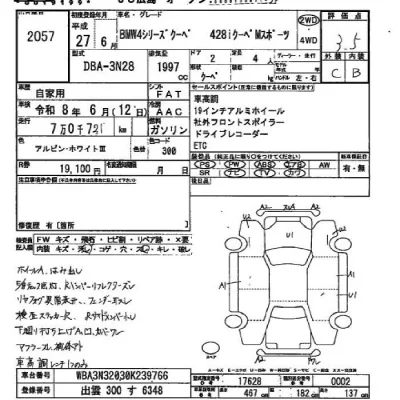 BMW 4-Series  с аукциона в Японии