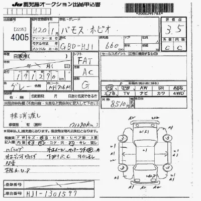 Honda VAMOS  с аукциона в Японии