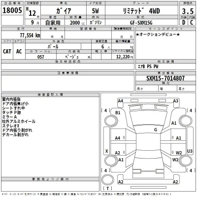 Toyota GAIA  с аукциона в Японии