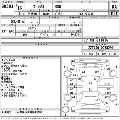 Toyota PREMIO  с аукциона в Японии