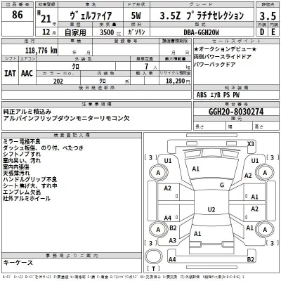 Toyota VELLFIRE  с аукциона в Японии