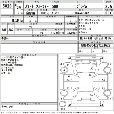 Smart FORFOUR  с аукциона в Японии