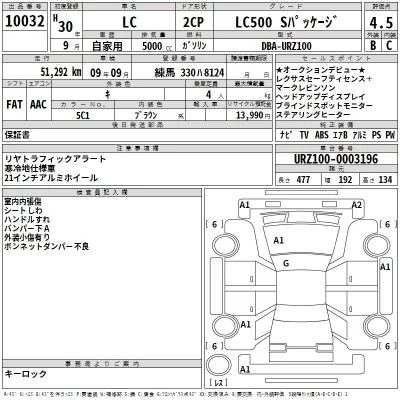 Lexus LC  с аукциона в Японии