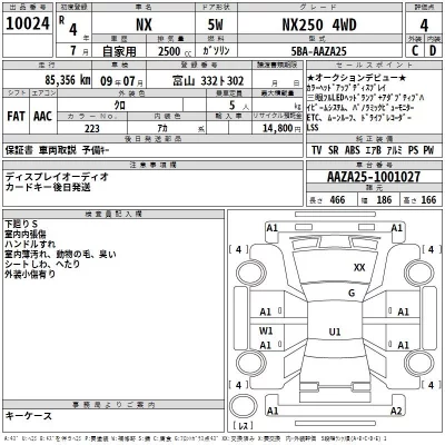 Lexus NX  с аукциона в Японии
