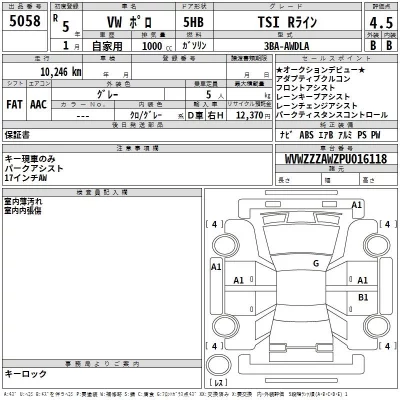 Volkswagen POLO  с аукциона в Японии