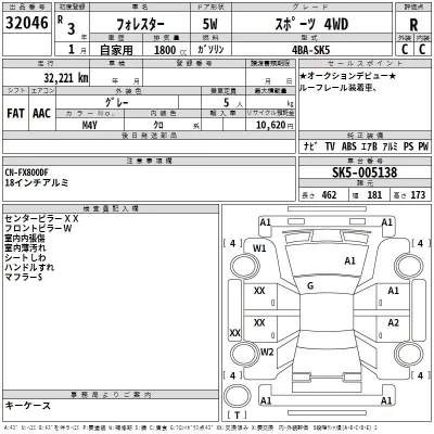 Subaru FORESTER  с аукциона в Японии