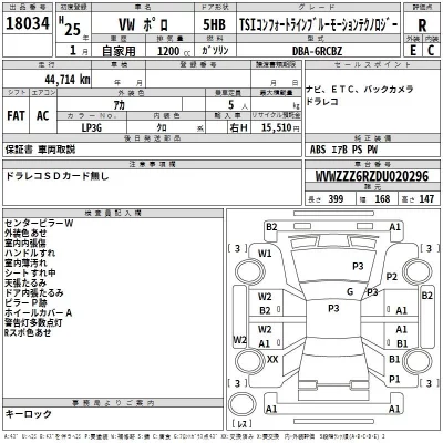 Volkswagen POLO  с аукциона в Японии