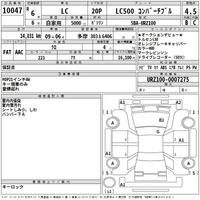 Lexus LC  с аукциона в Японии