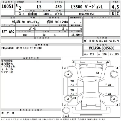 Lexus LS  с аукциона в Японии