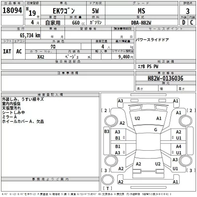 Mitsubishi EK WAGON  с аукциона в Японии