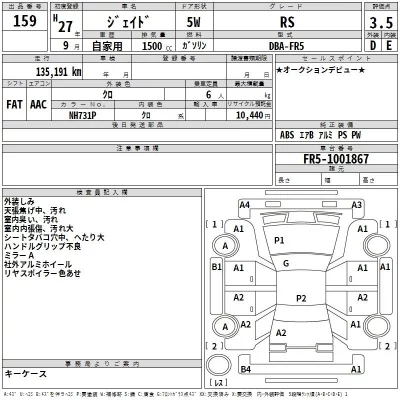 Honda JADE  с аукциона в Японии