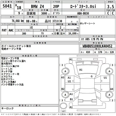 BMW Z4  с аукциона в Японии