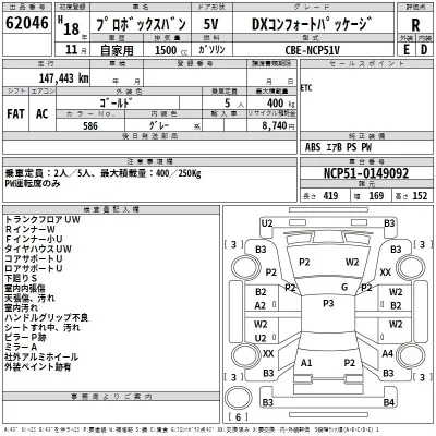 Toyota PROBOX  с аукциона в Японии