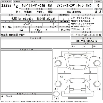 Toyota LAND CRUISER  с аукциона в Японии