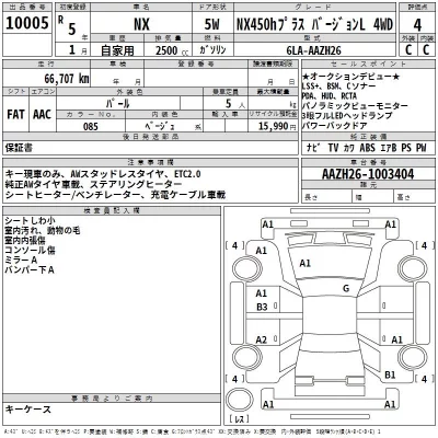 Lexus NX  с аукциона в Японии