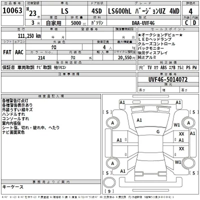 Lexus LS  с аукциона в Японии