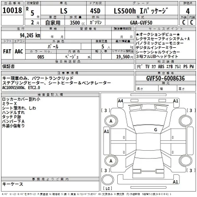 Lexus LS  с аукциона в Японии