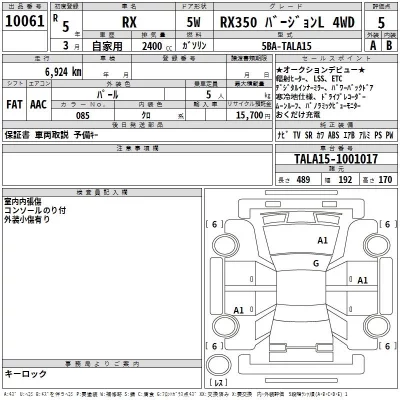 Lexus RX  с аукциона в Японии