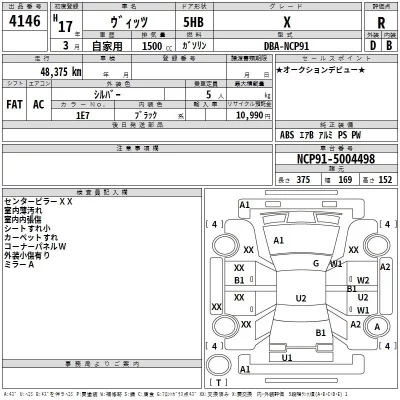 Toyota VITZ  с аукциона в Японии