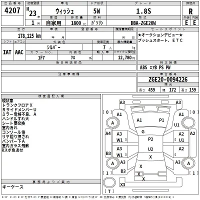 Toyota WISH  с аукциона в Японии