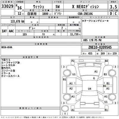 Toyota WISH  с аукциона в Японии