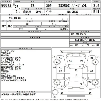 Lexus IS  с аукциона в Японии