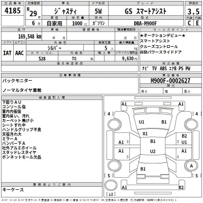 Subaru JUSTY  с аукциона в Японии