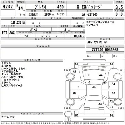 Toyota PREMIO  с аукциона в Японии