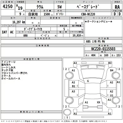 Toyota RAUM  с аукциона в Японии