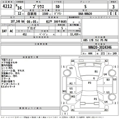 Toyota Prius  с аукциона в Японии
