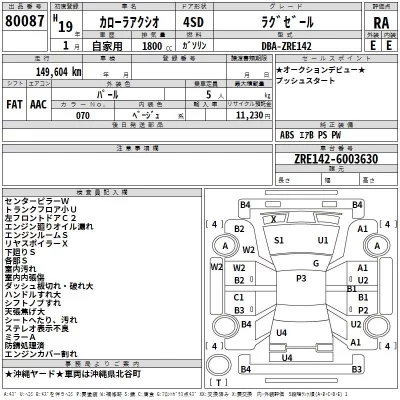 Toyota COROLLA AXIO  с аукциона в Японии