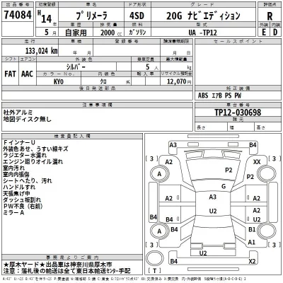 Nissan PRIMERA  с аукциона в Японии