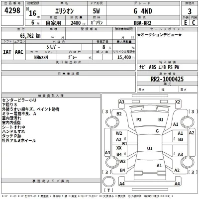 Honda ELYSION  с аукциона в Японии