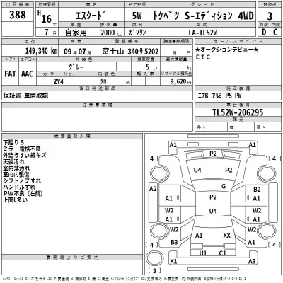 Suzuki ESCUDO  с аукциона в Японии