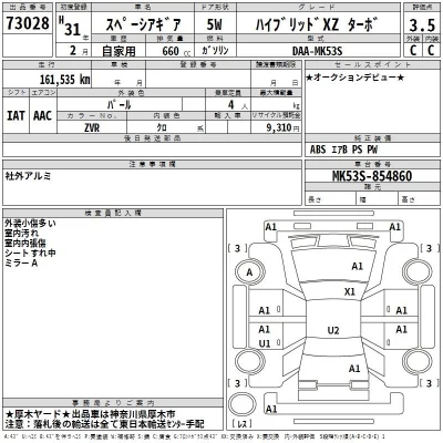 Suzuki SPACIA GEAR  с аукциона в Японии