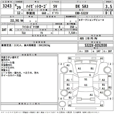 Daihatsu HIJET VAN  с аукциона в Японии