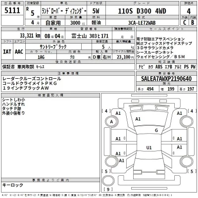 Rover DEFENDER  с аукциона в Японии